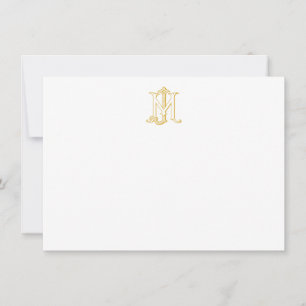 EDITABLE COLOR JM Monogram MJ Monogram Mitteilungs Mitteilungskarte