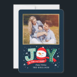 EDITABLE Color Joyful Snowman Holiday Foto Card Feiertagskarte<br><div class="desc">Celebrate the season with this modern and stylish holiday card from Berry Berry Sweet. Matching items and more design options are available at our store: www.berryberrysweet.com Background color can be customized online to best match your foto!</div>