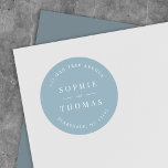 Editable Color Wedding Rücksendeadresse Moderne Runder Aufkleber<br><div class="desc">Editable Color Wedding Rücksendeadresse Moderner Klassischer Rundaufkleber mit weißem Text und bearbeitbarer Hintergrundfarbe; um ihn von schwarz auf eine Farbe Ihrer Wahl zu ändern, klicken Sie auf die Schaltfläche Anpassen. Personalisieren Sie es, indem Sie den Platzhalter-Text ersetzen. Für weitere Optionen, wie zum Beispiel den Schriftart zu ändern, ist es die...</div>
