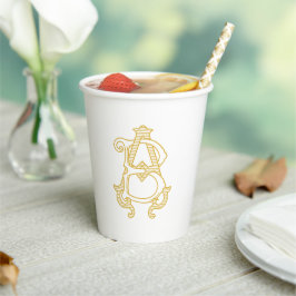 EDITABLE COLORS AB Monogram BA Monogram Cups Pappbecher