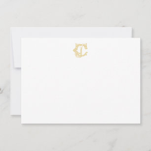 EDITABLE COLORS CJ Monogram JC Monogram Notecards Mitteilungskarte
