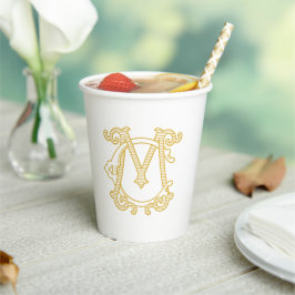 EDITABLE COLORS CM Monogram MC Monogram Cups Pappbecher