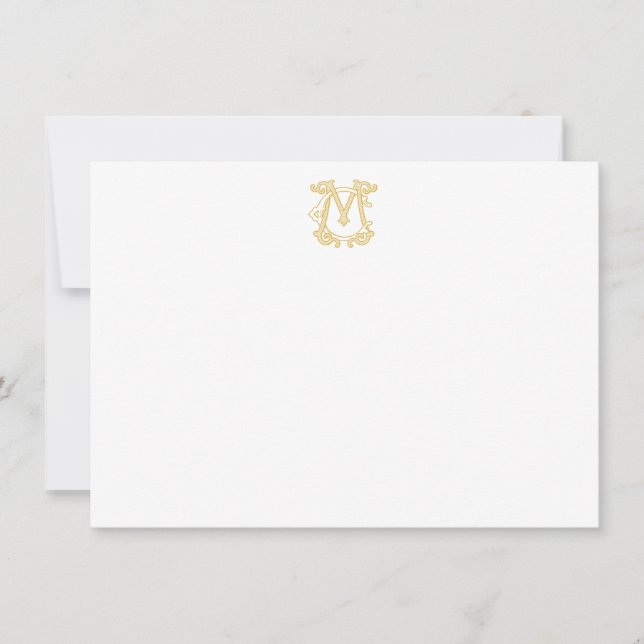 EDITABLE COLORS CM Monogram MC Monogram Notecards Mitteilungskarte (Vorderseite)