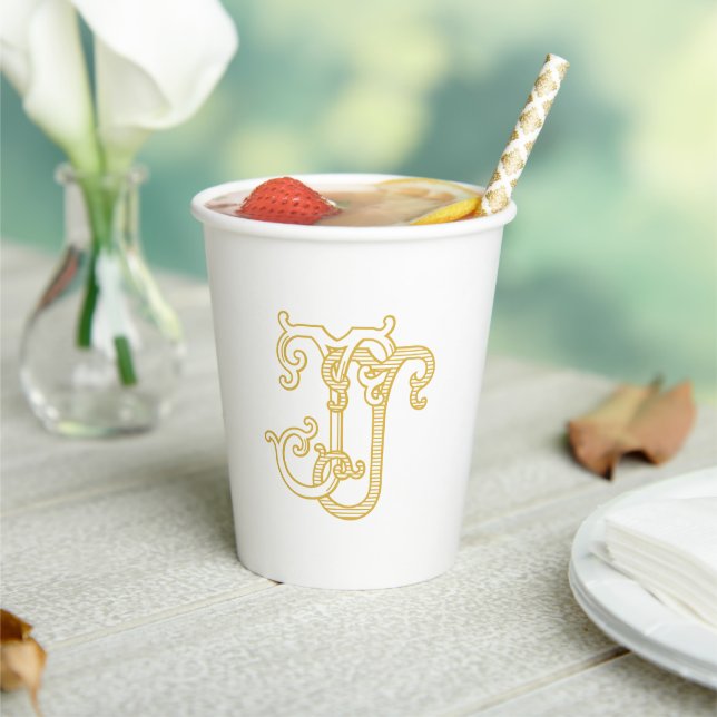 EDITABLE COLORS JJ Monogram JJ Initials Party Cups Pappbecher (In Situ)