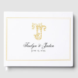 EDITABLE COLORS JT Monogram TJ Monogram Guest Book Gästebuch