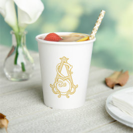 EDITABLE COLORS SA Monogram AS Monogram Cups Pappbecher