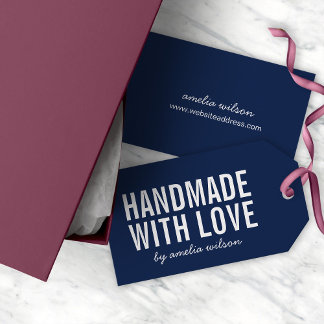 Editable Colors Stylish Bold Handmade with Love Geschenkanhänger