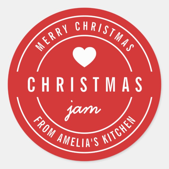 EDITABLE Colour Kitchen Frohe Weihnachtsmarmelade Runder Aufkleber (Vorderseite)