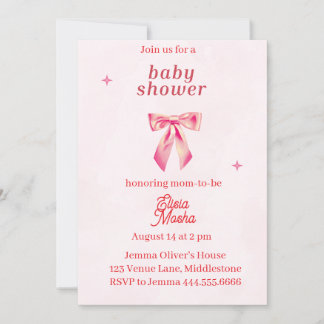 Editable Coquette Babydusche Einladung 2