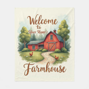 Editable Country Farm Welcome Print Fleecedecke