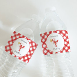 Editable Crawfish Water Bottle Labels