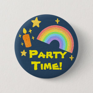 Editable Crayon Style - Rainbow Celebration Button