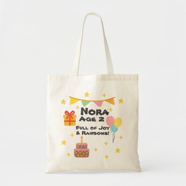 Editable Crayon Style - Rainbow Fiesta 1 to 8 Y.O Tragetasche (Vorne)