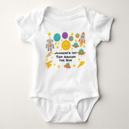 Editable Crayon Style – Trip-Around-the-Sun  Baby Strampler