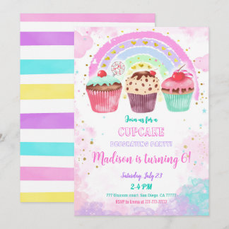 Editable Cupcake zum Geburtstag Einladung