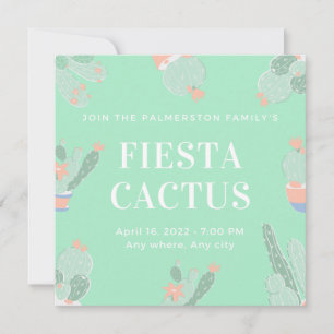 Editable Custom Fiesta Cactus succulent Einladung