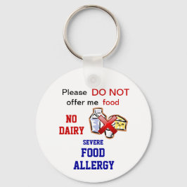 Editable Dairy Food Allergy Alert Keychain Schlüsselanhänger