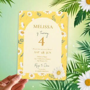Editable Daisy Summer Birthday Einladung