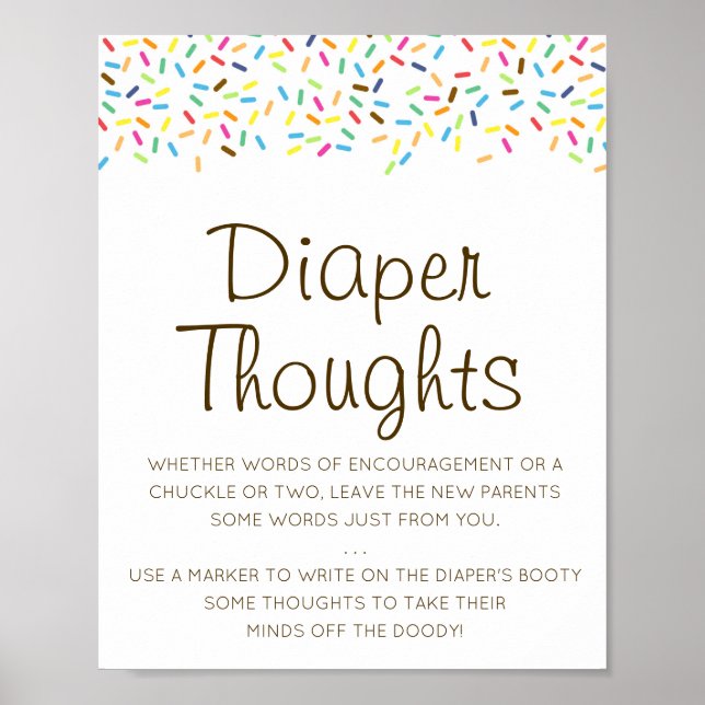 Editable Diaper Gedanken signieren, Späte Night Di Poster (Vorne)