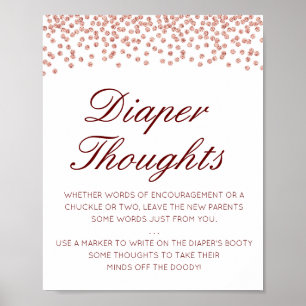 Editable Diaper Gedanken signieren, Späte Night Di Poster