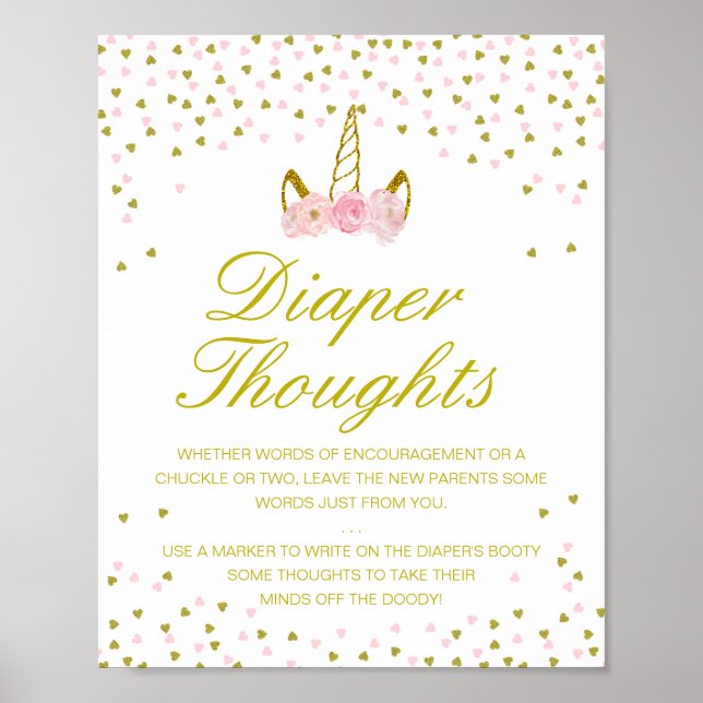 Editable Diaper Gedanken signieren, Späte Night Di Poster (Vorne)