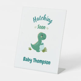 Editable Dinosaur Baby Boy Dusche Schnürung bald Sockelschild
