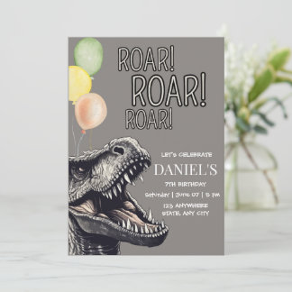 Editable Dinosaur-Party Einladung, T-Rex Dino Einladung