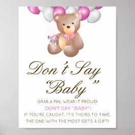 Editable Don't Say Baby Sign, schnappen Sie sich e Poster