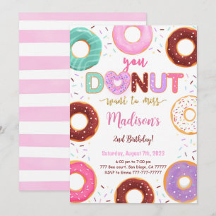 Editable Donut Birthday Party Einladung