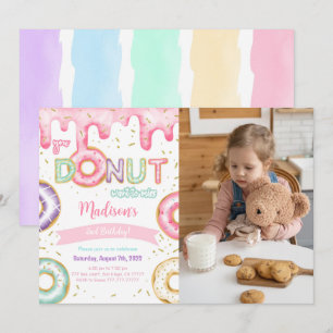 Editable Donut Birthday Party Foto Einladung