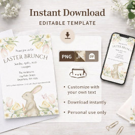 Editable Easter Brunch Invitation Instant Download Einladung