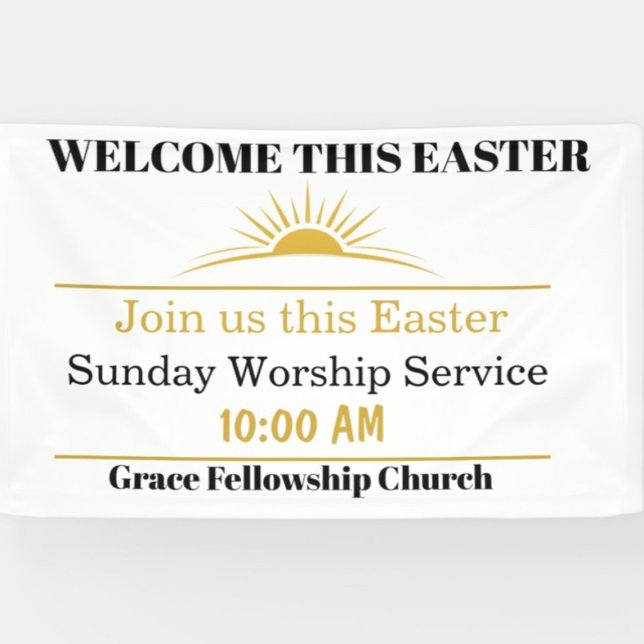 Editable Easter Church Welcome Banner (Von Creator hochgeladen)