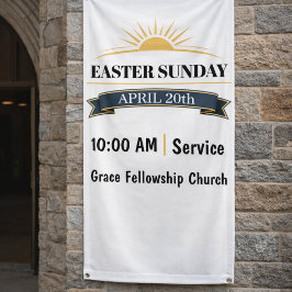 Editable Easter Sunday Church Banner