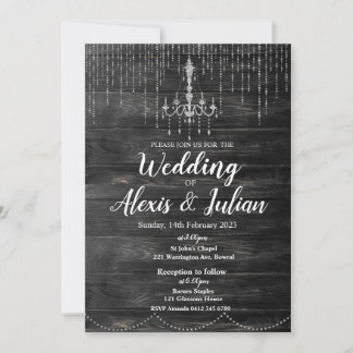 Editable Elegante Wedding Invitation - Rustikal Einladung