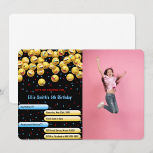 Editable Emoji Foto Einladung