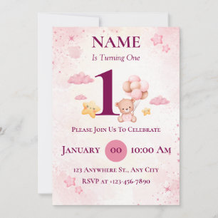 Editable erste Geburtstagsparty laden Printable ei Einladung