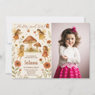 Editable Fairy Birthday Einladung mit Foto