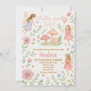 Editable Fairy Garden Invitation d'anniversaire