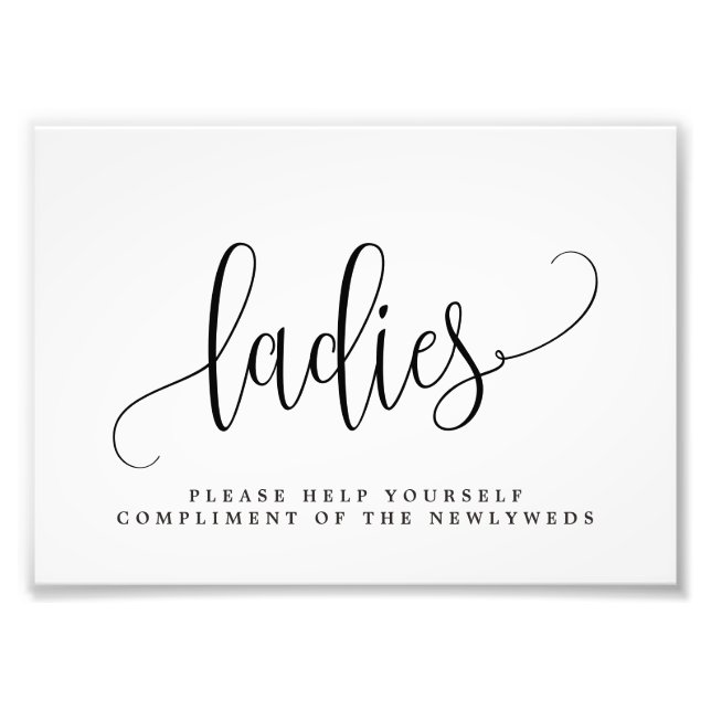 Editable FARBE and SIZE Ladys Badezimmer Sign LCC Fotodruck (Vorne)