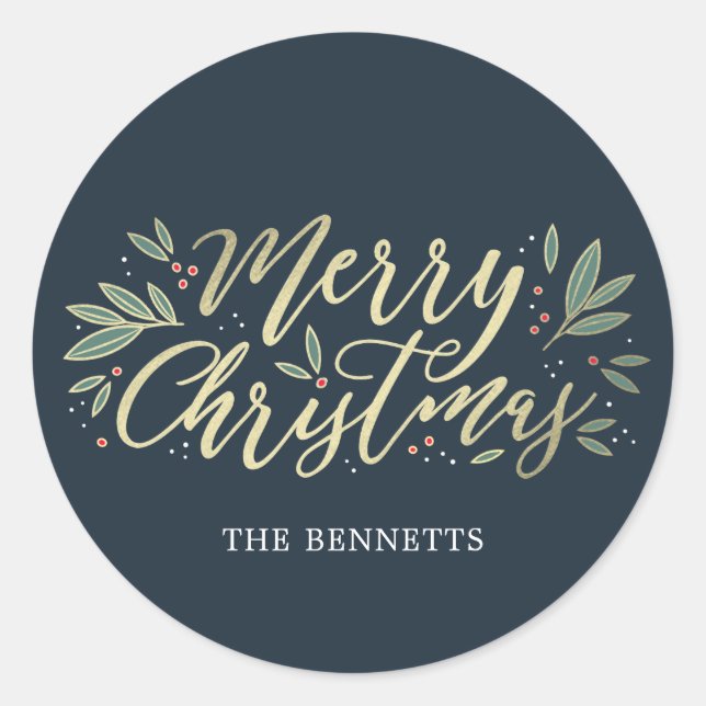 EDITABLE FARBE Christmas Glow Sticker (Vorderseite)