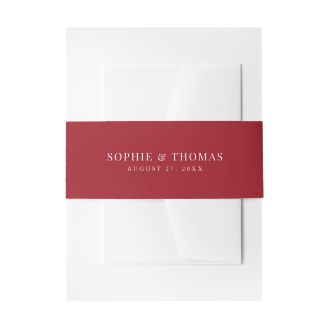 Editable Farbe Moderne klassische Hochzeit Einladungsbanderole (Vorderseite Beispiel)
