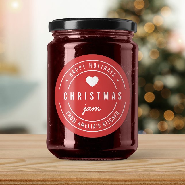 EDITABLE Farbe Weihnachten Jam Küche Urlaub Runder Aufkleber (Von Creator hochgeladen)