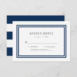 Editable Farbe White Stripes Nautical Wedding RSVP