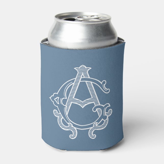 EDITABLE FARBEN AG Monogramm GA Monogramm Gemütlic Dosenkühler (Kanne Vorderseite)