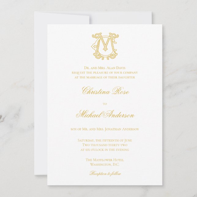 EDITABLE FARBEN CM Monogram MC Einladung zum Logo (Vorderseite)