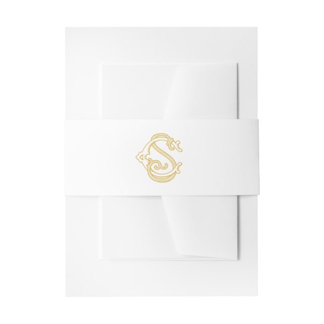 EDITABLE FARBEN CS Monogramm SC Monogramm Bauchban Einladungsbanderole (Vorderseite Beispiel)