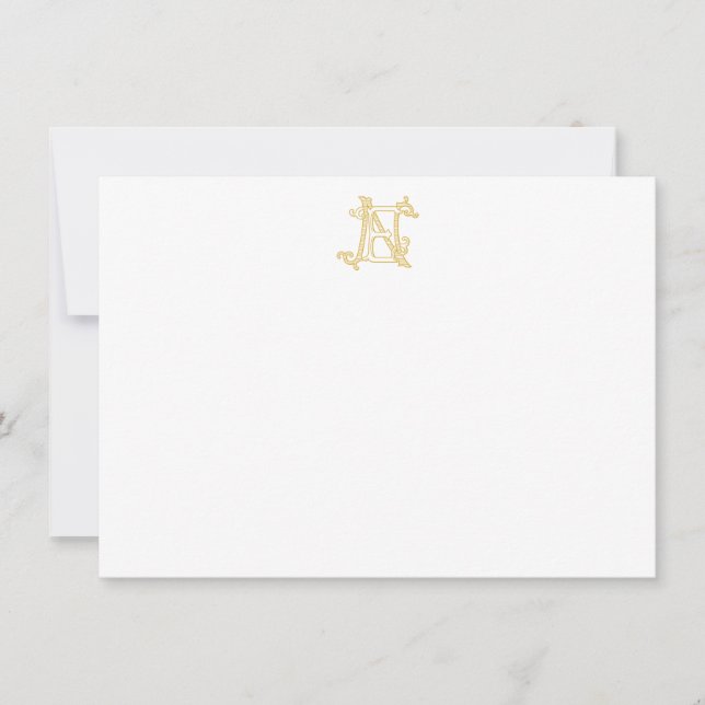 EDITABLE FARBEN EN Monogram NE Monogram Notecard Mitteilungskarte (Vorderseite)