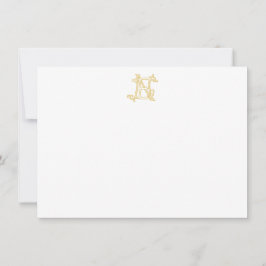 EDITABLE FARBEN EN Monogram NE Monogram Notecard Mitteilungskarte