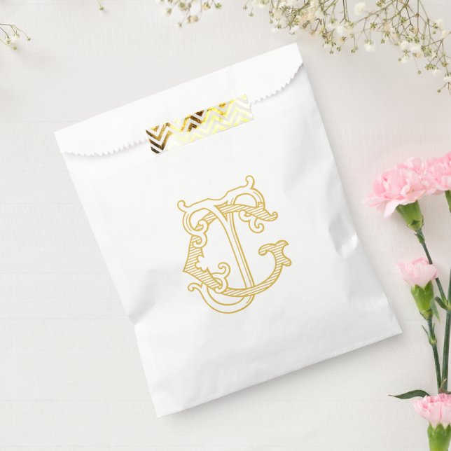 EDITABLE FARBEN GJ Monogram JG Logo Geschenktasche Geschenktütchen (Versiegelt)