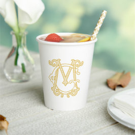 EDITABLE FARBEN GM Monogram MG Monogram Cups Pappbecher